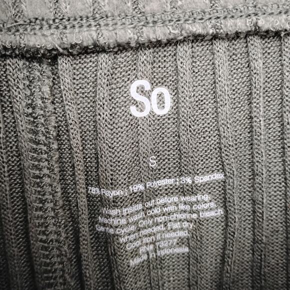 SO Ribbed Wide Pants Size Small Light Green Elastic Pullon Waistband Pockets - Picture 5 of 7